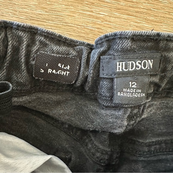 Hudson Kids Dark Wash Distressed High Rise Straight Leg Denim Jeans Sz 12 GUC - Picture 6 of 11